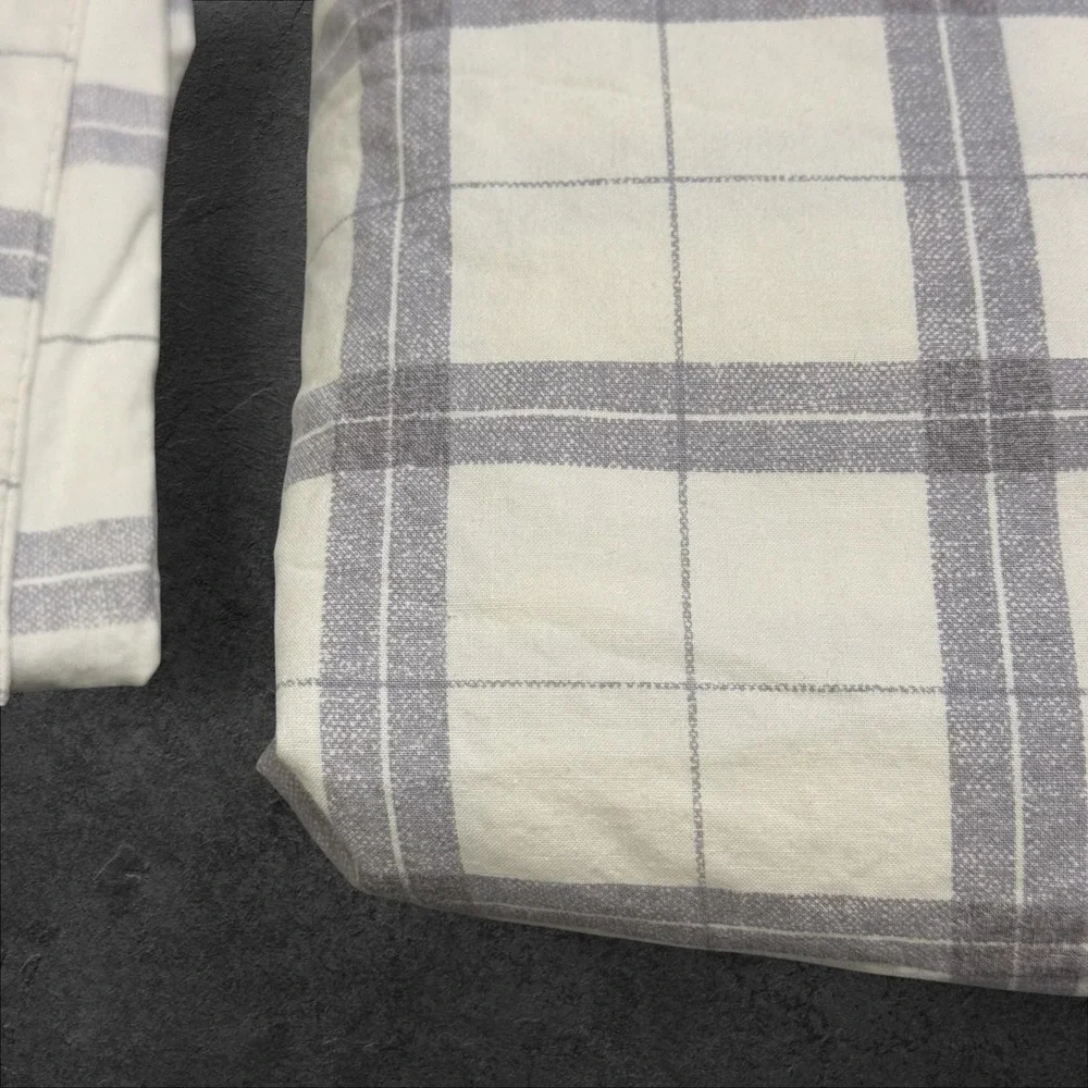 Vintage Ralph Lauren Windowpane Plaid 100% Cotton Sheet Set 3 Piece Full